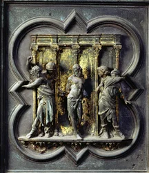 The Flagellation of Christ, fifteenth panel of the North Doors of the Baptistery of San Giovanni, 1403-24